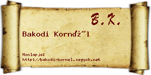 Bakodi Kornél névjegykártya