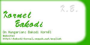 kornel bakodi business card
